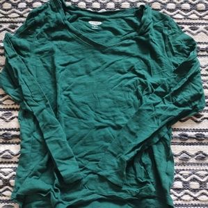 Green Old Navy V-Neck Long-Sleeve T